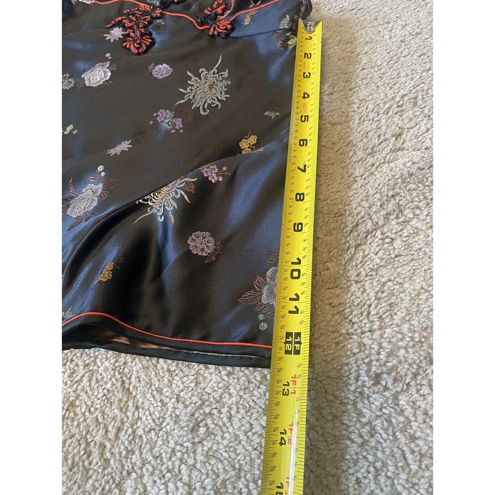 Cheongsam Dress Womens Large* & Purse Black Satin Geisha Oriental Asian Mini - Picture 10 of 16